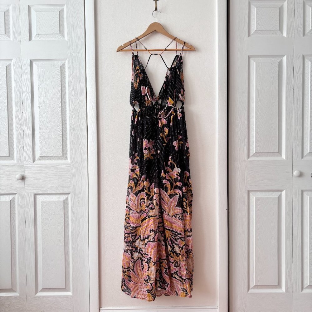 Anthropologie Black Motif Cutout Maxi Dress - Picture 9 of 11